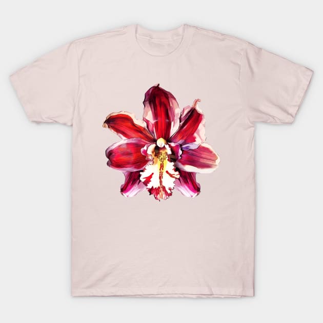 Red Orchid Flower T-Shirt by Pine Hill Goods